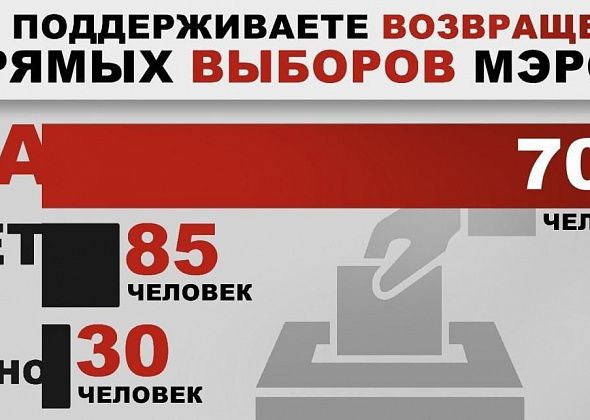 НАШ ОПРОС. Большинство горожан поддерживают инициативу возвращения прямых выборов