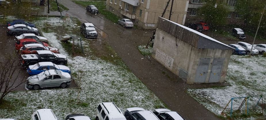 В связи майским снегом ГИБДД призывает водителей быть внимательнее на дороге